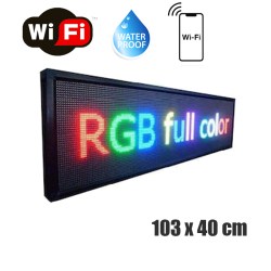 αδιάβροχη-ηλεκτρονική-led-πινακίδα-μονή-rgb-wifi-103x40cm
